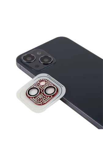 Techaks TCHS-CL-08-iPhone 13 Mini Iphone 13 Mini Uyumlu Zore Cl-08 Kamera Koruyucu-Kırmızı