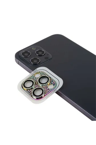Techaks TCHS-CL-08-iPhone 13 Pro Max Iphone 13 Pro Max Uyumlu Zore Cl-08 Kamera Koruyucu-Colorful