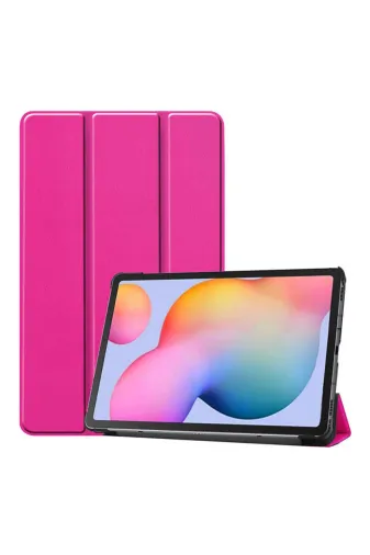 Techaks TCHS14845 Galaxy Tab S7 Plus T970  Uyumlu Zore Smart Cover Standlı 1-1 Kılıf-Pembe