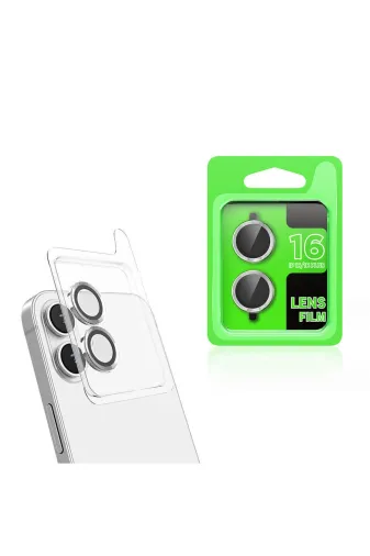 Techaks TCHS33357 Apple Iphone 16 Zore Cl-07 Kamera Lens Koruyucu-Gümüş