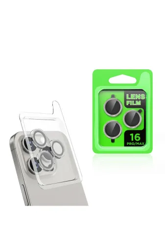 Techaks TCHS33359 Apple Iphone 16 Pro Zore Cl-07 Kamera Lens Koruyucu-Titanyum-Gri