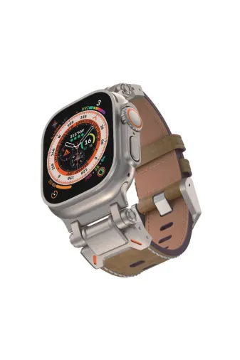 Techaks TYCAB5F158A7F5567181B6B03 Watch 7 45Mm Clo Krd-114 Metal Başlıklı Suni Deri Kordon-Taba