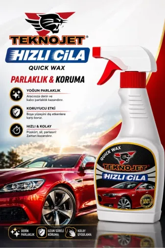 TEKNOJET TYC00192606394 Hızlı Oto Cila Spreyi 500 Ml - Su İtici Parlatıcı Ve Boya Koruyucu Hidrofobik Etki