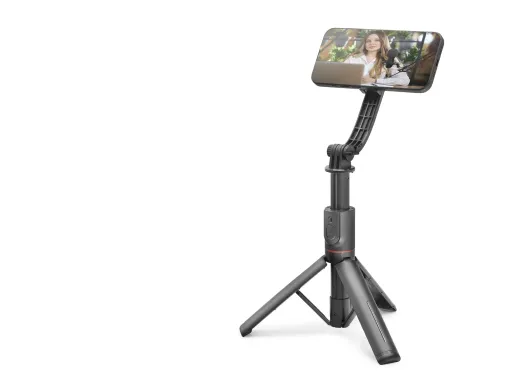 Telefon Tripodu Ve Selfie Çubuğu Seti Manyetik Bluetooth Kumandalı 105 Cm - Siyah ND1048
