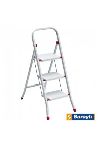 TUBA TOPTAŞ TBTŞ_CLZ202-1170 Znv Mey İthalat® Saraylı Pratik Metal Merdiven Beyaz 3 Basamaklı Znv2026