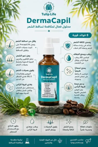 tulip life SAÇ1 Dermacapil Anti-Hair Loss And Effective Hair Growth Serum With Procapil Formula (5%) 60Ml