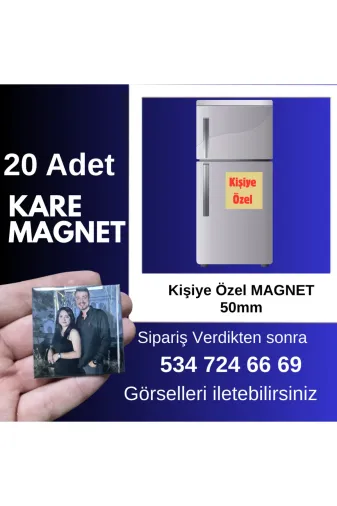 Tu&Se Candles Kare Magnet 20 Adet Kare Magnet – 20Li Paket – Kişiye Özel Fotoğraf Baskılı–