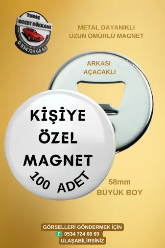 Tu&Se Candles MAGNET 100 ADET Kişiye Özel Magnet 58Mm 100 Adet