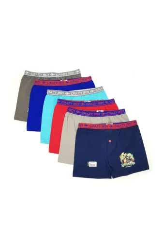 Tutku T1-1wd03 Erkek Çocuk Elastan Pamuk Baskılı Likralı Boxer 12'li