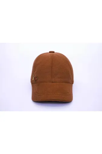 twingold EA02001 İsme Özel Kışlık Kaşe Beyzbol Kep Erkek Şapka - Ab01003 - Açık Kahverengi