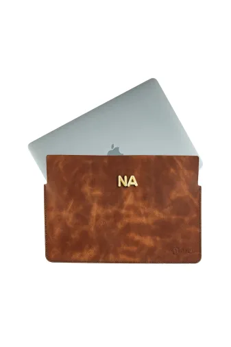 twingold TWGMACKLF İsminize Özel Macbook Kılıfı Kahverengi 11"