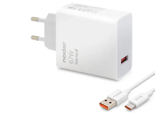 Type-C Hızlı Şarj Seti 67W Usb Adaptörlü - Beyaz ND1008