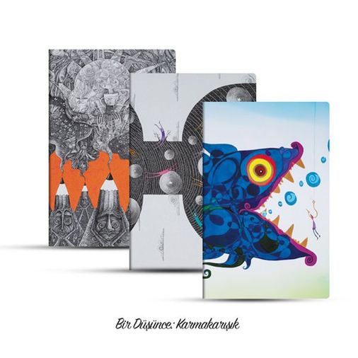 Üçlü Çizgisiz Defter Seti: Bir Düşünce: karışık