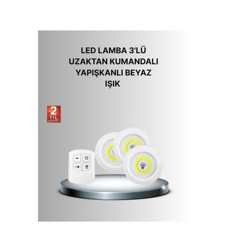 UCUZTEKNO TRİTHLTUCZ3LÜLAMBA-6-BLNCCC Dekoratif Ve Pratik 3 Lü Kumandalı Spot Led Aydınlatma Çok Renkli