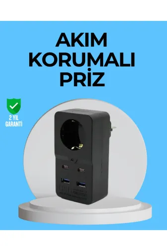 UCUZTEKNO TYC7E8B230A043DD48A675700 Trendlia Termal Korumalı Priz Otomatik Çocuk Kilidi 4 Usb Type C