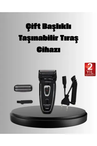 UCUZTEKNO TYCAEF5B2744AA4494B348506 Trendlia Şarjlı Kablosuz Tıraş Makinesi Çift Başlık Kuru Tıraş Ergonomik Taşınabilir