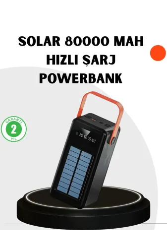 UCUZTEKNO UCZZZ2080POWERBANK-4 Trendlia Powerbank Hızlı Şarj Solar Güneş Enerjili Çok Girişli