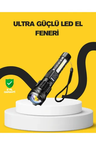UCUZTEKNO UCZZZPS2700-2 Trendlia Güçlü Led El Feneri Şarj Edilebilir Çok Modlu