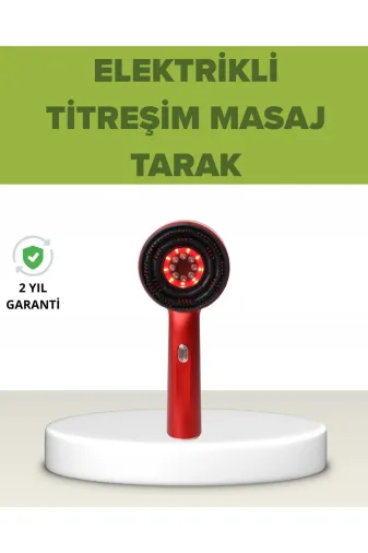 UCUZTEKNO UCZZZXYT0860MASAJBAKIMTARAĞI Elektrikli Titreşim Masaj Tarak Kırmızı Işık Terapi