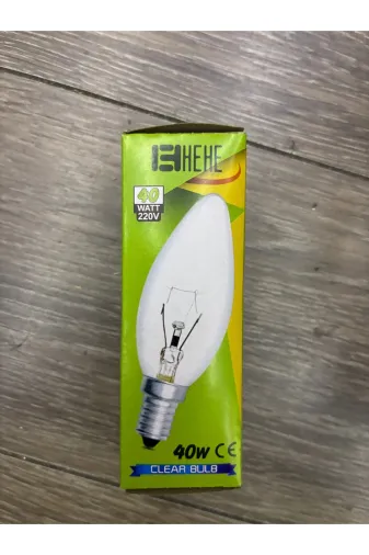 Ulbay ulb-ha 2'li Halojen Buji Şeffaf E14 Duy (40W)