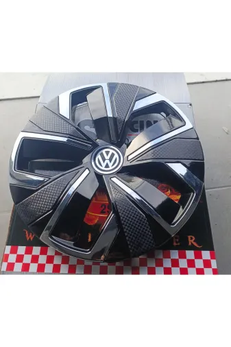 Universal 283792639273 Volkswagen Golf Uyumlu 16 Inç Krom Çıtalı Jant Kapağı 4'lü Takım Amblem Hediyeli