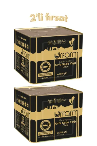 URFARM SADEYAG2500-2 2'li Sade Yağ 2.5 Kg – 2'li Ghee Fırsat Paketi - Urfa Sadeyağ Kadim Gıda Coğrafi İşaretli Altın Yağ