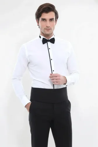 Uzun Kollu Krem Damatlık Gömlek - Wessi - L / Krem
