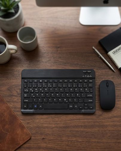 VINTESSY 125537262 Wireless Klavye Mouse Seti Bluetooth Bağlantılı İnce Tasarım Sessiz Kullanım