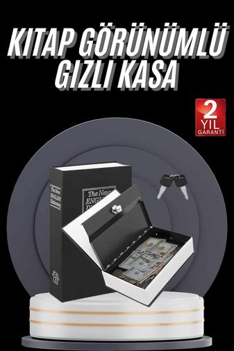 VINTESSY TKNUCZZZKİTAPGÖRÜNÜMLÜKASAAAA3MKR Gizli Kasa Kilitli Sözlük Görünümlü 18Cm Gizli Kasa Büyük Boy Anahtarlı Standart