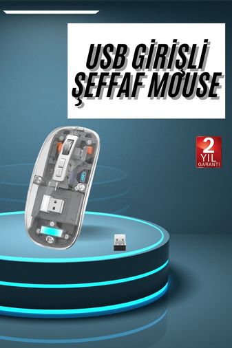 VINTESSY TKNUCZZZPG9010MOUSEEEE1MKR Kablosuz Mouse Fare Şarjlı Bluetooth Wireless Çift Modlu Sessiz Standart Diğer