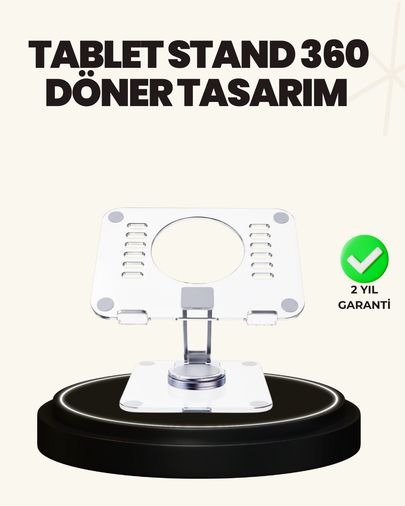VINTESSY TKNUCZZZTABLETTUTUCU-2MKR Ayarlanabilir Şeffaf Tablet Standı Kaymaz Silikon Tabanlı Akıllı Saat