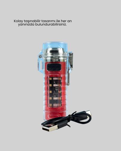 VINTESSY TKNXUCZZZHS232-5MKR Çok Fonksiyonlu Elektrikli Çakmak El Feneri Özellikli Ahşap