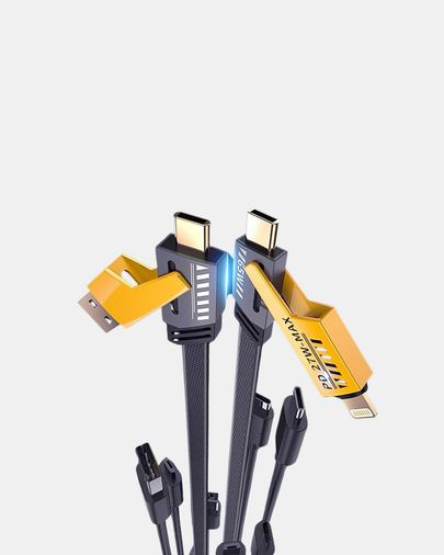VINTESSY TKNXUCZZZİKİLİŞARJKABLOSUMKR 65W 4 Ü 1 Arada Örgülü Hızlı Şarj Kablosu Usb-C Usb-A Çoklu Şarj Dayanıklı Standart
