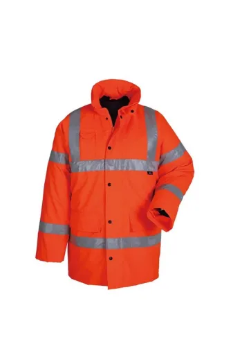 Vizwell VWJK01T Reflektörlü 300D Oxford İçi Kapitoneli Parka Mont Turuncu