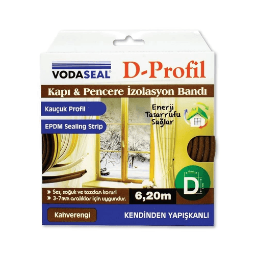 Vodaseal Kapı ve Pencere İzolasyon Bandı Kahverengi 6,20 Metre
