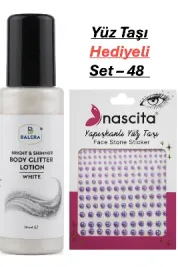 Vücut Losyonu Beyaz Simli 125 ml & Yüz Taşı Hediyeli-48