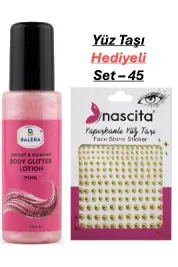 Vücut Losyonu Pembe Simli 125 ml & Yüz Taşı Hediyeli-45