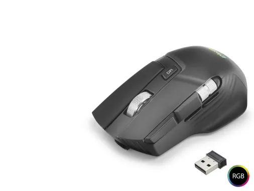 W13 Kablosuz Mouse Dual Mod 10000 Dpi 10 Tuş 1000 Hz Rgb - Siyah