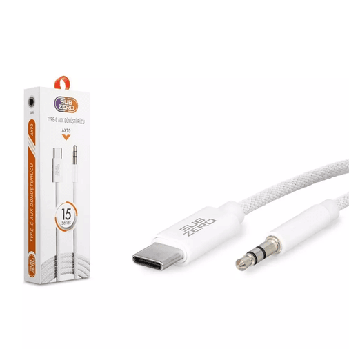 Ya4z1vWkbL Subzero Ax70 Type-C To 3.5 Mm Hasır Aux Kablo