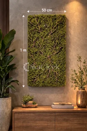 Yapay Yosun Dokulu Gövdeli Panel 100 Cm x 50Cm