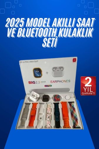 Yeni Nesil 7 Kordonlu Arama Bildirim Özellikli Kulaklık Hediyeli Akıllı Saat