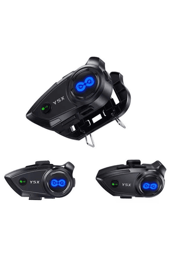 YNT İthalat EM-Y5X Y5X Rgb Işıklı Intercom 5 Kişi Bağlantılı 1000Mah Motosiklet Bluetooth Kulaklık Seti