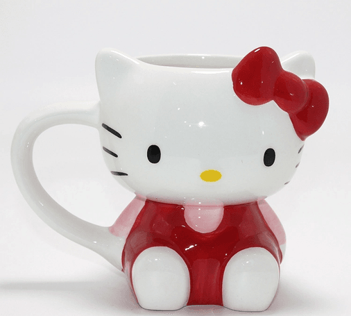 YNT İthalat KH-ALK4513 3D Hello Kitty Tasarımı Porselen Kupa Bardak Alk4513