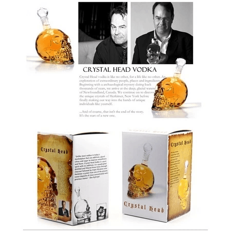 YNT İthalat RT-70 1000 Ml Crystal Head Kuru Kafa İçki Şişesi