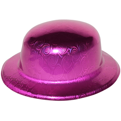YNT İthalat SM-SMR-D249-PEMBE Pembe Renk Hologramlı Plastik Yuvarlak Melon 27X24 Cm
