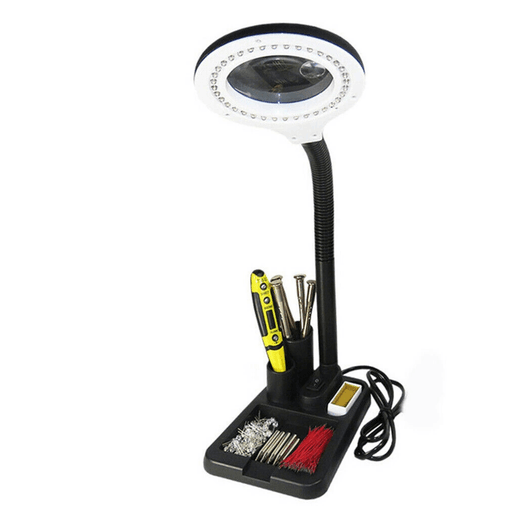 YNT İthalat TD-0018TDU-1015 Esnek 5X /10X,40 Led Işıklı Büyüteç ,lamba  Büyüteç Okuma, Çalışma Lehim Masa Lambası A808