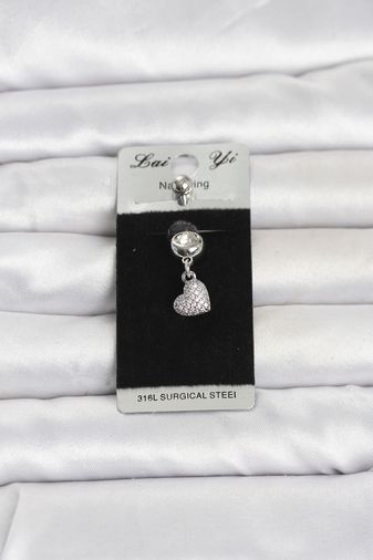 Youday Accessories PR1401-BLNC 316L Cerrahi Çelik Sallantılı Kalp Model Göbek Piercing Çok Renkli 20222038
