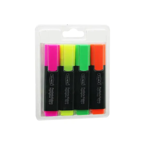 YUMA YM-792-4 792-T-Y-S-P 4PCS FOSFORLU KALEM TURUNCU - YEŞİL - SARI - PEMBE (4745)