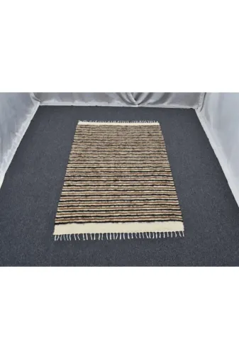 Zehra Abla Halı 1413 Yeni El Dokuma Otantik Tiftik Saf Yün Siirt Battaniyesi Kilim