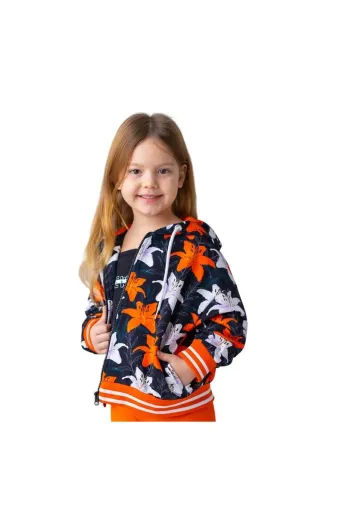 Zeyland QTEAE9AZDL-20 Kız Çocuk Çiçek Desenli Kapüşonlu Sweatshirt